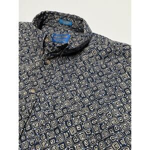 PENDLETON 100% Cotton, Short Sleeve, Blue&White Mens"Camp Shirt"Mens Size Medium
